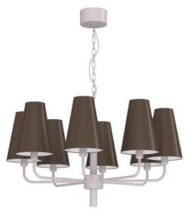 Luster na reťazi TORTOLA 8xE14/15W/230V hnedá/krémová