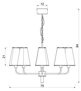 Luster na reťazi TORTOLA 8xE14/15W/230V hnedá/krémová