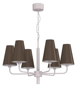 Závesný luster na reťazi TORTOLA 6xE14/15W/230V hnedá/krémová