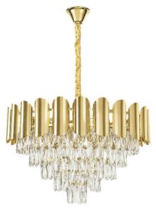 Toolight Krištáľové závesné osvetlenie SWE100-CP 60cm zlaté