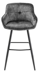 Dizajnová barová stolička Natasha sivý zamat
