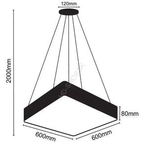 LED závesné svietidlo 65W 4000K čierne (LCL7221-H)