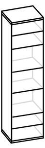 Vysoká vitrína ALVERA 2, 50,2x207,8x40, dub/biela, pravá