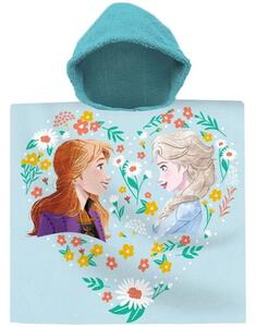 Kúpacie pončo - osuška s kapucňou Ľadové kráľovstvo - Frozen - motív Anna a Elsa - 60 x 120 cm