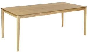 Jedálenský stôl prírodný jaseň MDF 200 x 100 cm nohy z kaučukového dreva dyhovaná doska prírodná povrchová úprava minimalistický štýl