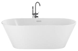 Voľne stojaca vaňa biela sanitárny akrylát 150 x 75 cm oválna moderný dizajn kúpeľňa