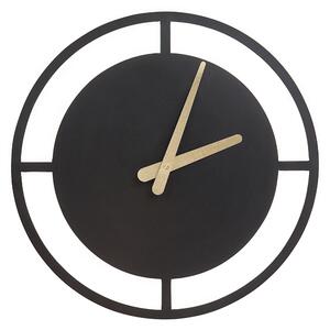 Nástenné hodiny čierna oceľ ⌀ 40 cm okrúhly tvar dizajn bez čísel moderný minimalistický štýl obývacia izba doplnky