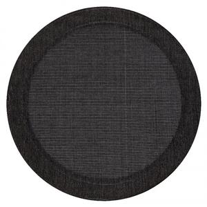 Šnúrkový koberec SIZAL TIMO 5000 čierny kruh