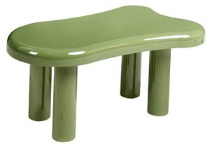 Konferenčný stolík zelený MDF materiál 93 x 60 x 44 cm oválna vrchná doska obývacia izba moderný minimalistický štýl