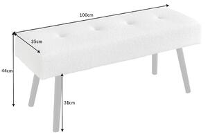 Dizajnová lavica Bailey 100 cm biela