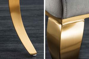Dizajnová stolička Rococo sivá / zlatá