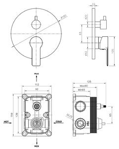 Bruckner, BARON podomietkový sprchový set s pákovou batériou, 2 výstupy, chróm, 612.142.1