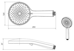 Sapho, Ručná masážná sprcha, 4 režimy, priemer 123mm, chróm, 1204-10