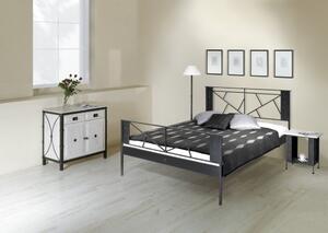 IRON-ART VALENCIA - industriálna, loftová, dizajnová, kovová posteľ 140 x 200 cm