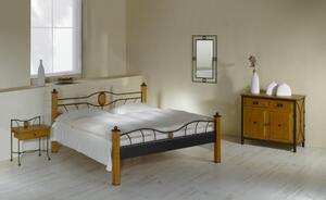 IRON-ART STROMBOLI - robustná kovová posteľ, kov + drevo