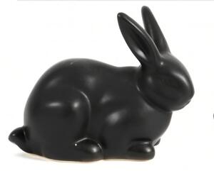Dekoračný keramický zajačik - čierny