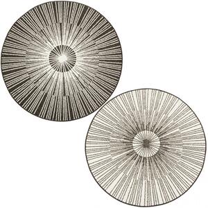 Šnúrkový obojstranný koberec Brussels 205634/10110 antrcitový / krémový kruh