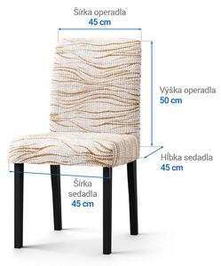 Bielastické poťahy UNIVERSO NOVÉ žíhané béžové stoličky s operadlom 2 ks 45 x 45 x 50 cm