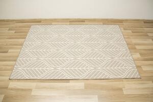 Šnúrkový obojstranný koberec Brussels 205647/10610 lístie, svetlobéžový / krémový