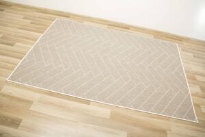 Šnúrkový obojstranný koberec Brussels 205311/10620 svetlobéžový / krémový