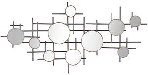 Nástenné zrkadlo medená bronzová čierna železo sklo 113 x 55 cm nepravidelný tvar moderný glamour štýl obývačka spálňa