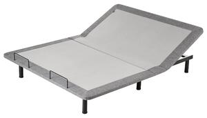 Elektricky nastaviteľný rošt postele sivý železo polyester 160 x 200 cm diaľkové ovládanie nastaviteľná výška nôh
