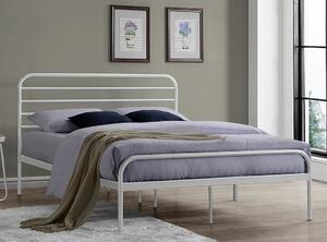Biela kovová posteľ BOLONIA 140 x 200 cm