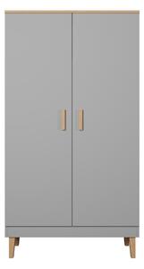 Kocot kids Šatníková skriňa DENVER 100 cm šedá/dub hickory