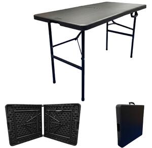TENTino Skládací stůl 122x60 cm BLACK PŮLENÝ, bílý, STL122P