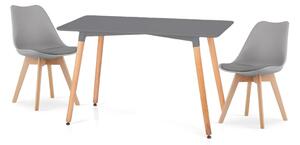 Sivý jedálenský set 1 + 2, stôl BERGEN 100 + stolička BALI MARK