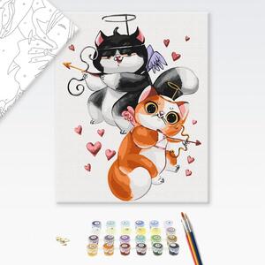 Maľovanie podľa čísiel pre deti zamilované mačky