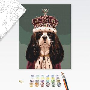 Maľovanie podľa čísiel pes s korunou