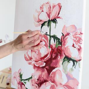 Maľovanie podľa čísiel kvety pivoniek