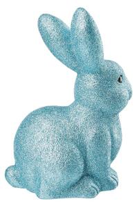 EASTER Veľkonočný trblietavý zajačik 22 cm - modrá