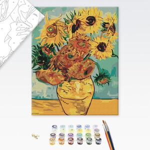 Maľovanie podľa čísiel inšpirácia Vincent van Gogh - Slnečnice