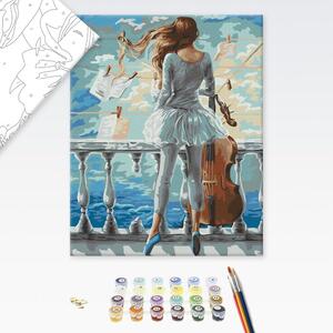 Maľovanie podľa čísiel žena s violončelom