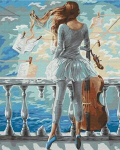 Maľovanie podľa čísiel žena s violončelom