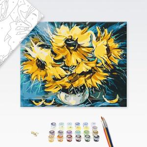 Maľovanie podľa čísiel moderné kvety slnečnice