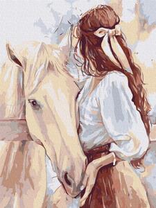 Maľovanie podľa čísiel vznešená dáma s koňom