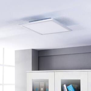 Lindby LED panel Livel, sada 2 ks, 40 cm x cm, diaľkové ovládanie, Hliník / sivá / zinok, Kuchyňa, Plast, Moderný, Stropné svetlo