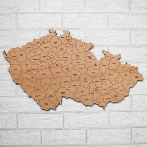 DUBLEZ | Okresy Česka - Drevená mapa na stenu