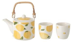 Set 2ks hrnček + kanvička s citrónmi Casa Limone - 16 * 11 * 12 cm / 600 ml - J-Line by Jolipa