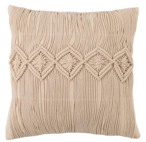 Béžový vankúš s drhaným vzorom Macramé Cosy - 45*12*45 cm - J-Line by Jolipa