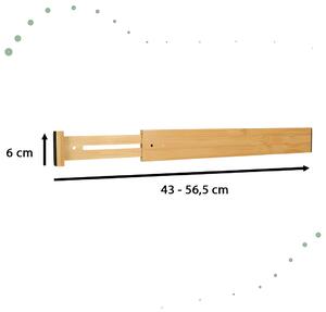 Organizér do zásuvky nastaviteľný bambusový oddeľovač 56x6x1,5cm 1 kus