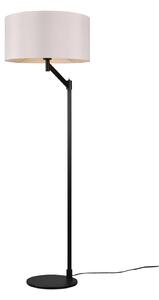 Stojacia lampa Cassio s látkovým tienidlom, čierna