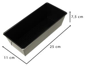 Univerzálny plech na pečenie s textúrou 25 cm x 11 cm x 7,5 cm čierny