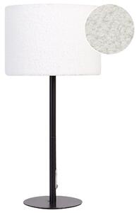 Stolná nočná lampa biela tienidlo z buklé kovový podstavec 40 cm moderný štýl obývacia izba spálňa