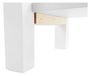 Jednoduchý nočný stolík z masívneho borovicového dreva, biely (k213718)