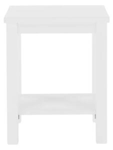 Jednoduchý nočný stolík z masívneho borovicového dreva, biely (k213718)