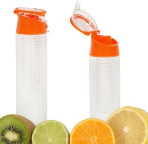 Fľaša na vodu s ovocnou vložkou 800 ml oranžová
